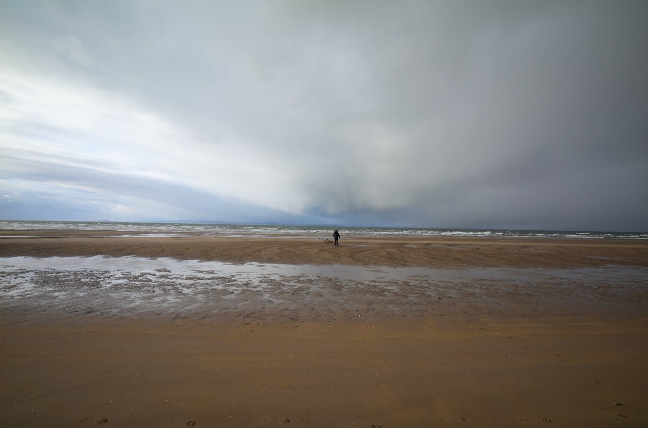 Aberlady on a windy, cold day